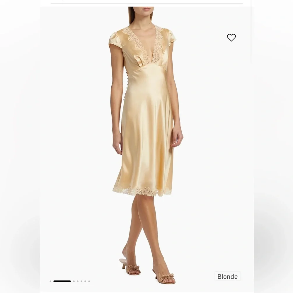 Reformation NWT Florence Silk Dress in Blonde - size 4 - Picture 7 of 7